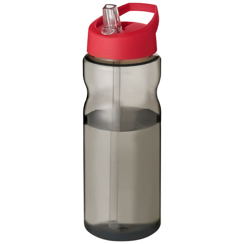 Bidon sport publicitaire plastique recyclé 650 ml H2O Eco Charbon et Rouge